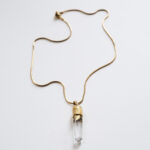 Avensen – Clear Quartz Lemurian Crystal Gold Necklace